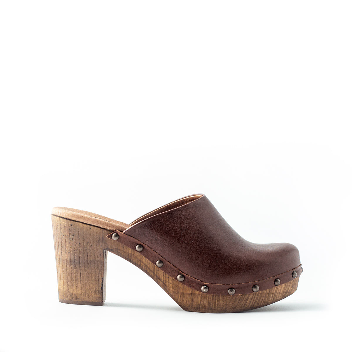 Zueco Cullera Piel Chocolate Tuilus