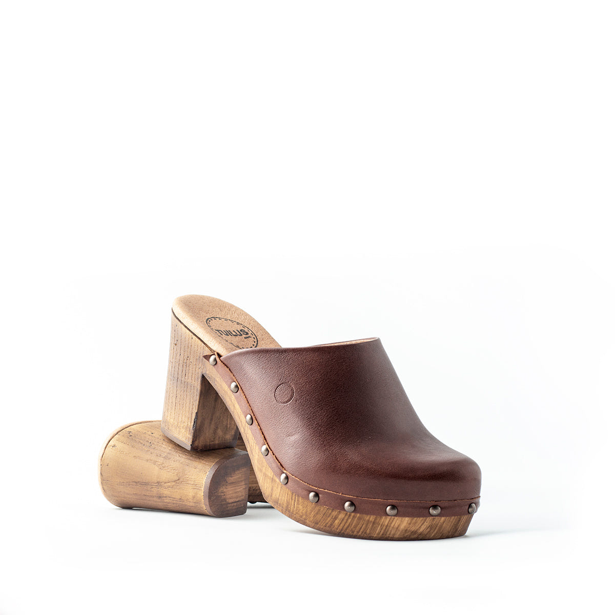 Zueco Cullera Piel Chocolate Tuilus