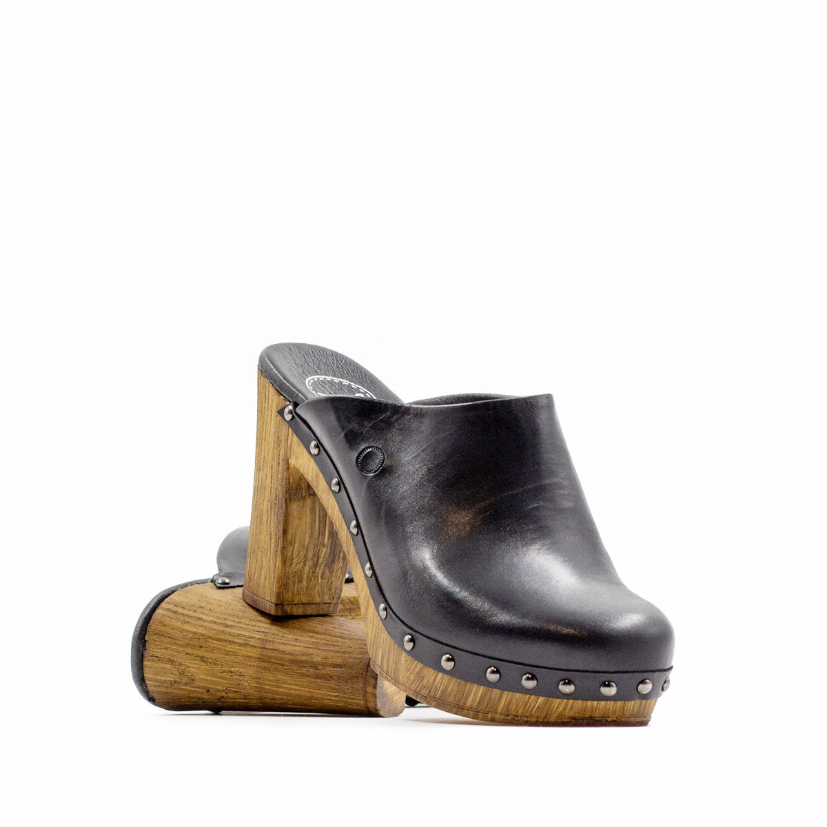 Zueco Comillas Piel Negro Tuilus