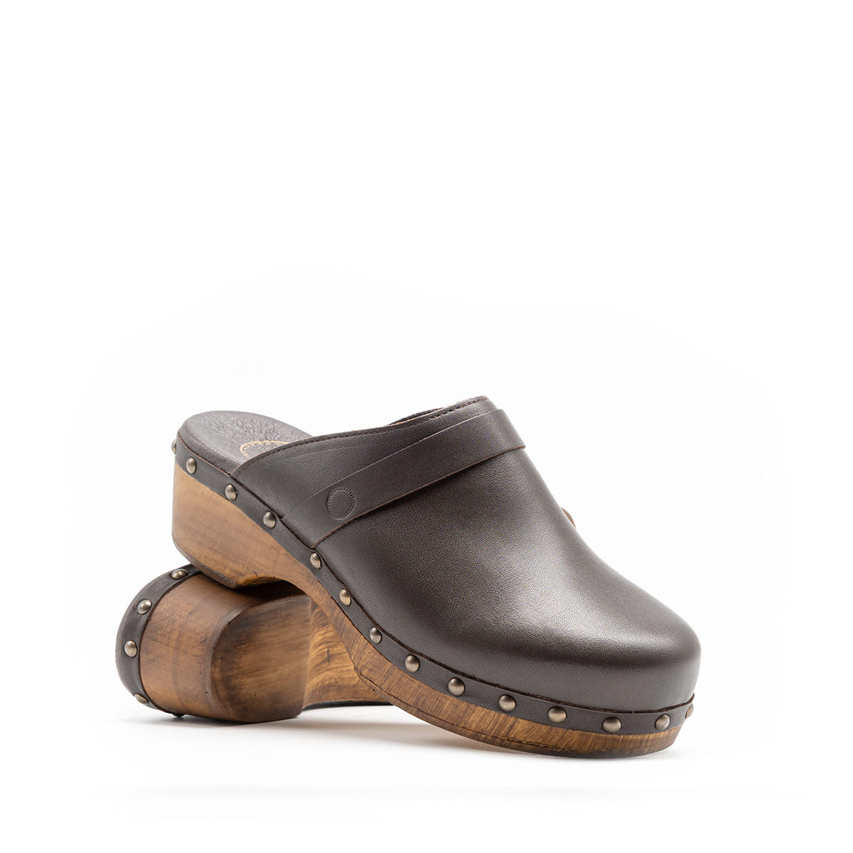 Zueco Bolonia Piel Chocolate Tuilus