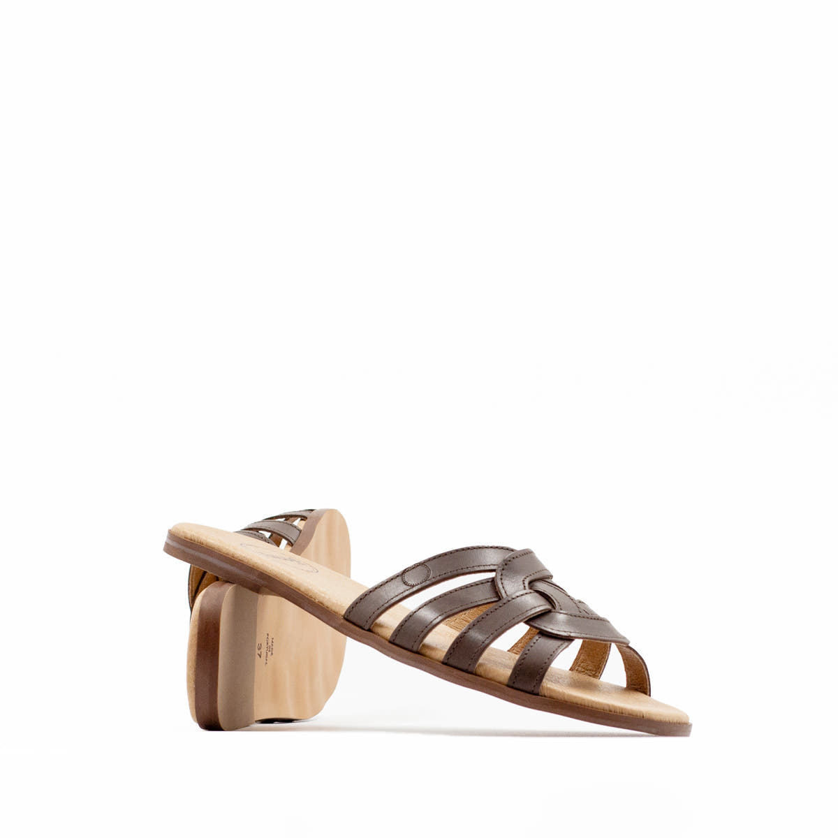 Sandalia Plana Mar Chocolate Tuilus