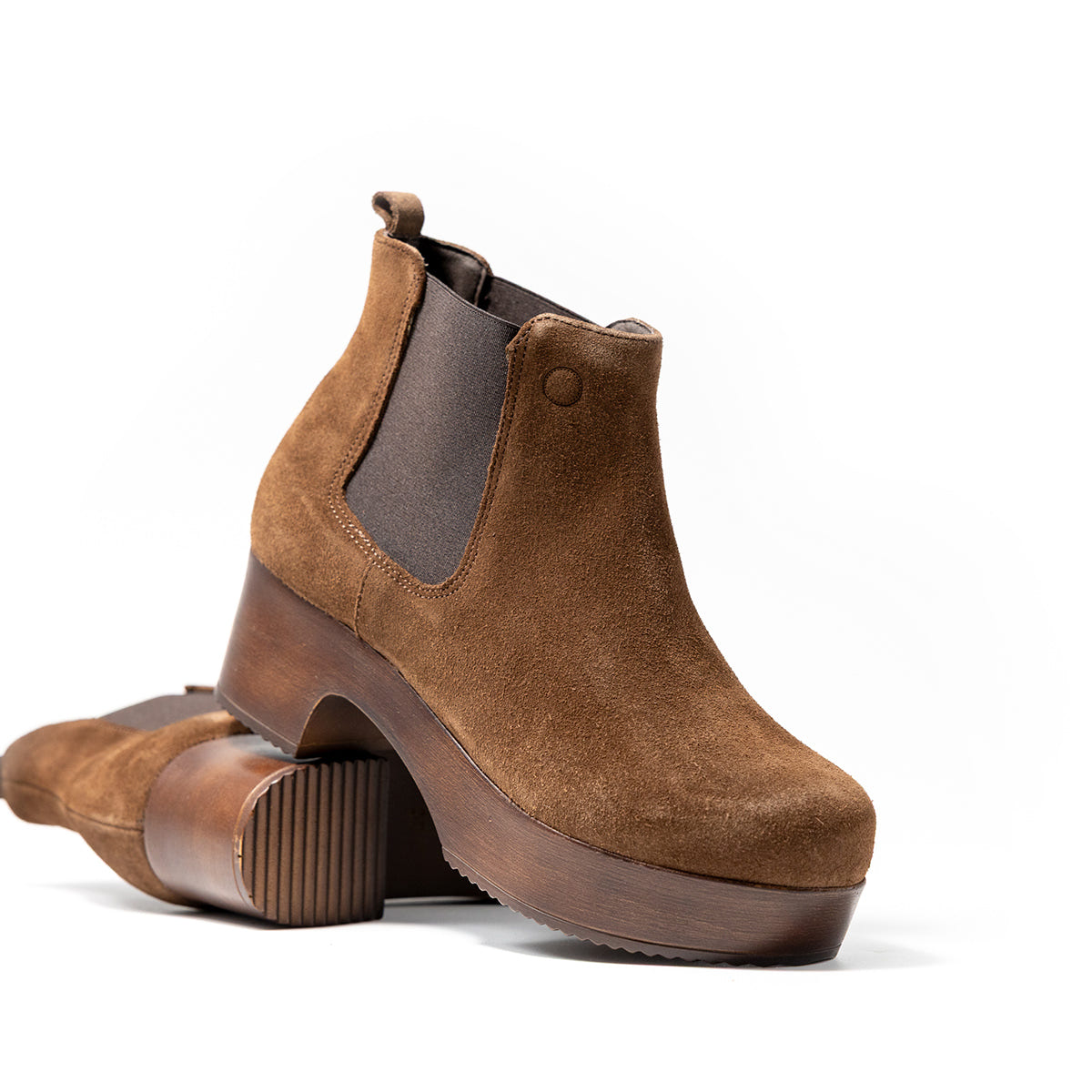 Par de botines Denia Elástico de serraje chocolate de Tuilus