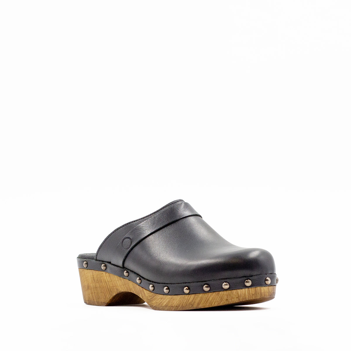 Black Leather Bologna Clog