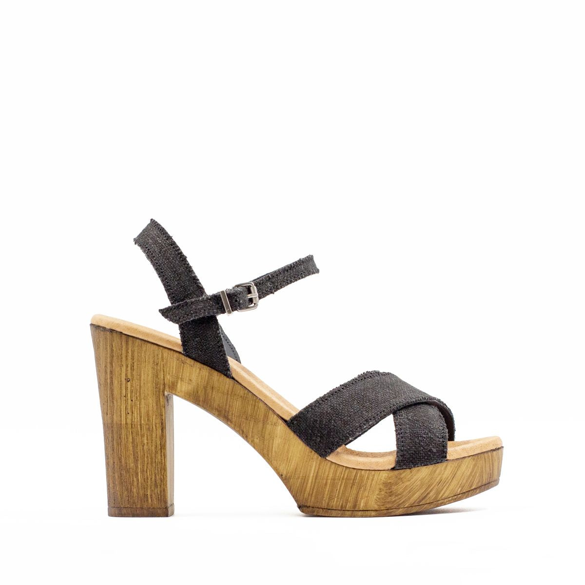 Comillas Black Fabric Sandal