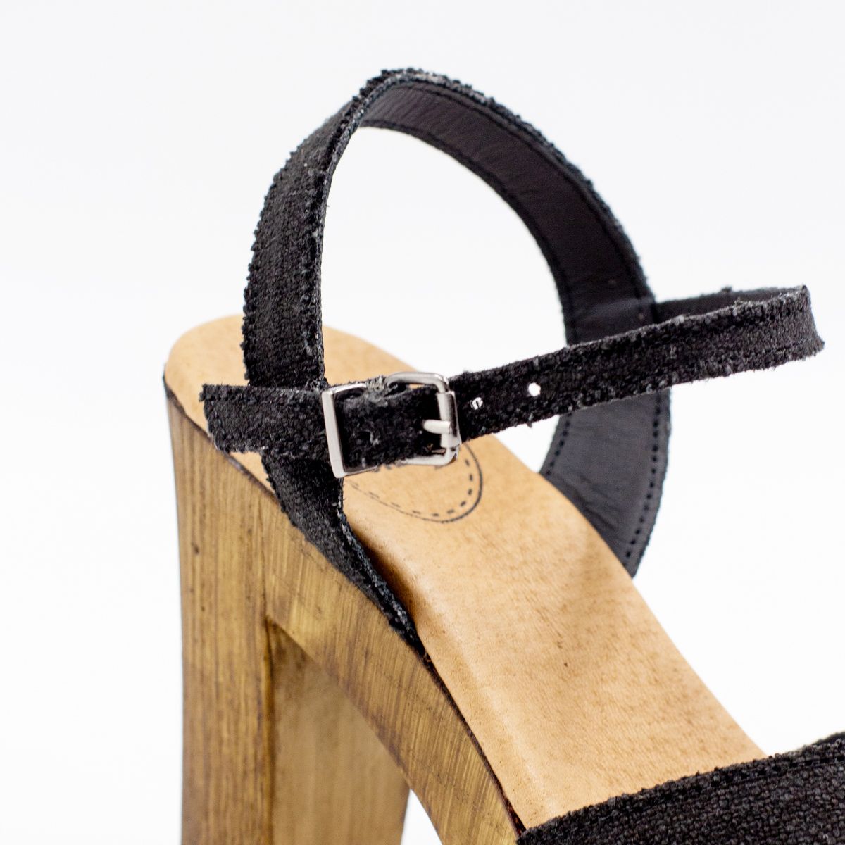 Comillas Black Fabric Sandal