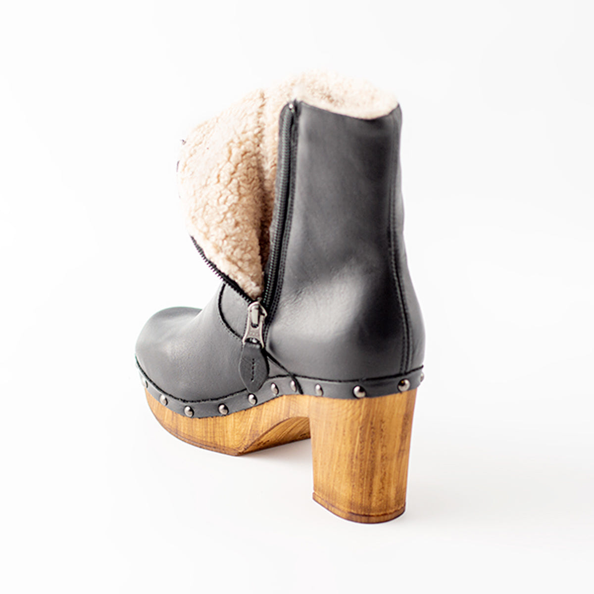 Botin Cannes Piel Negro Borreguito Interior Tuilus