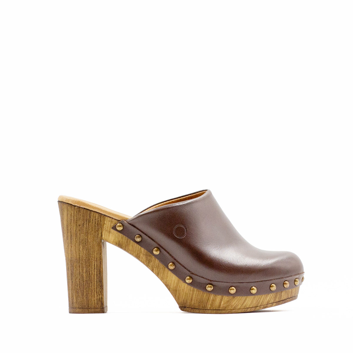 Zueco Comillas Piel Chocolate Tuilus