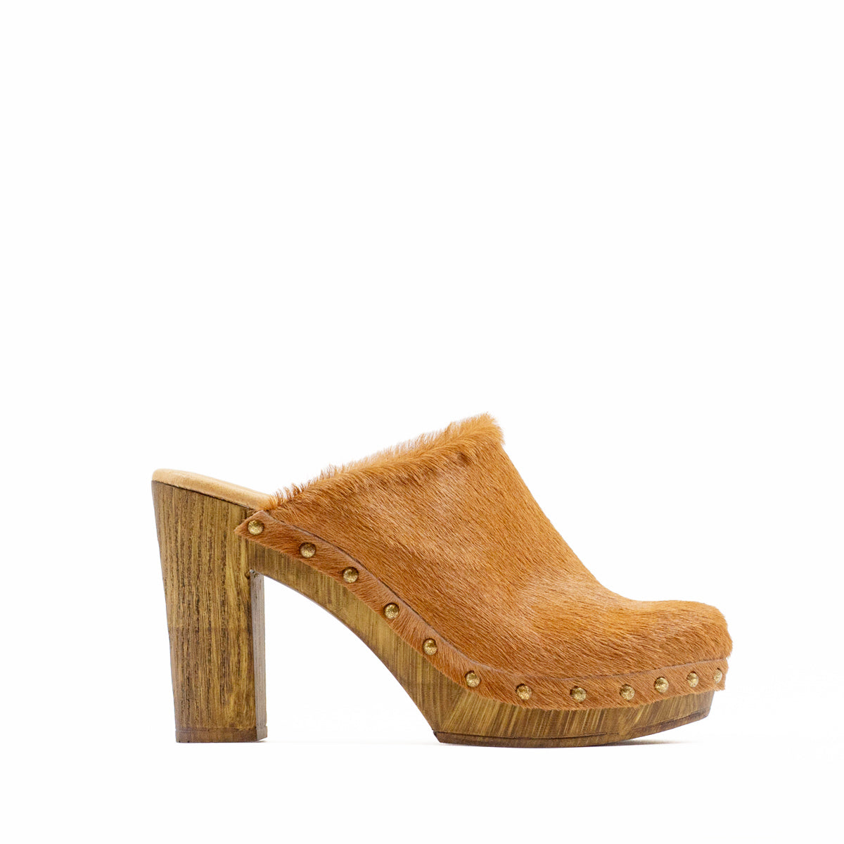 Cognac Hair Comillas Clog 