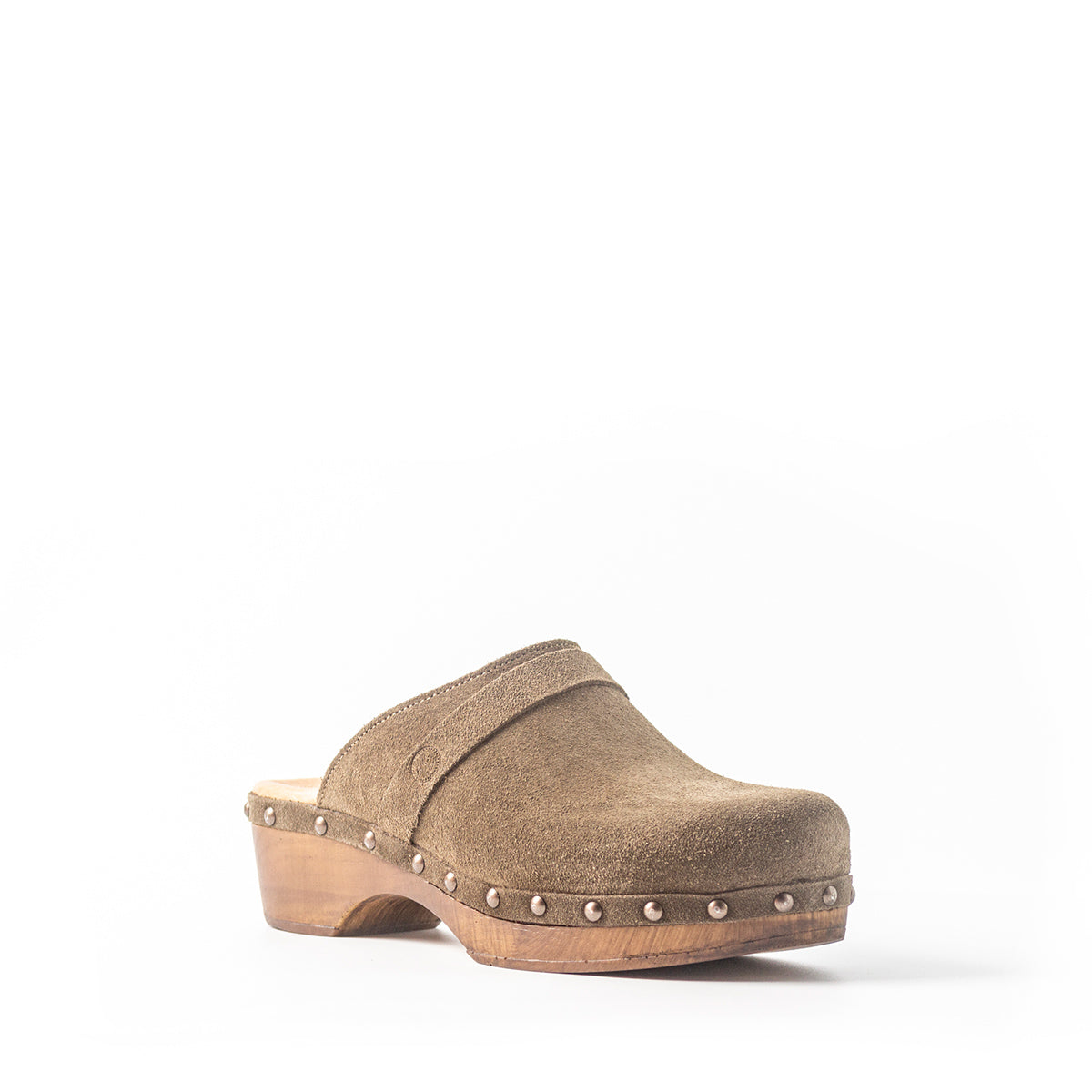 Military Split Leather Bologna Clog