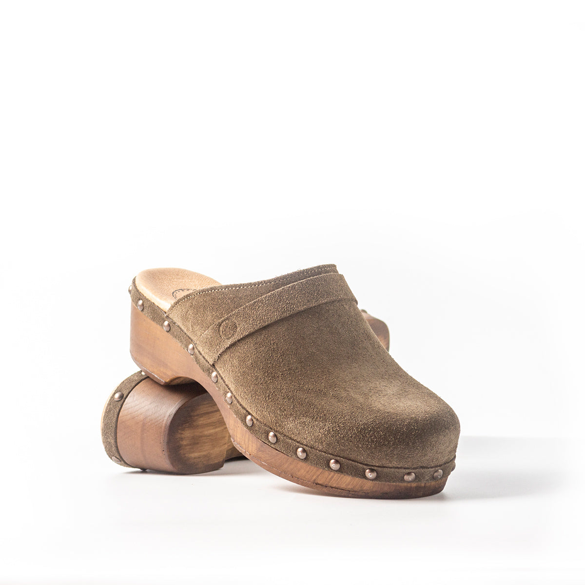 Military Split Leather Bologna Clog