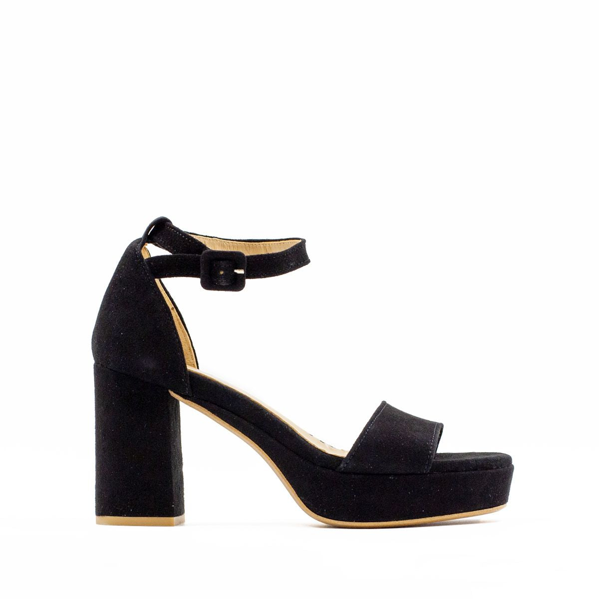 Black Suede Oporto Heeled Sandal