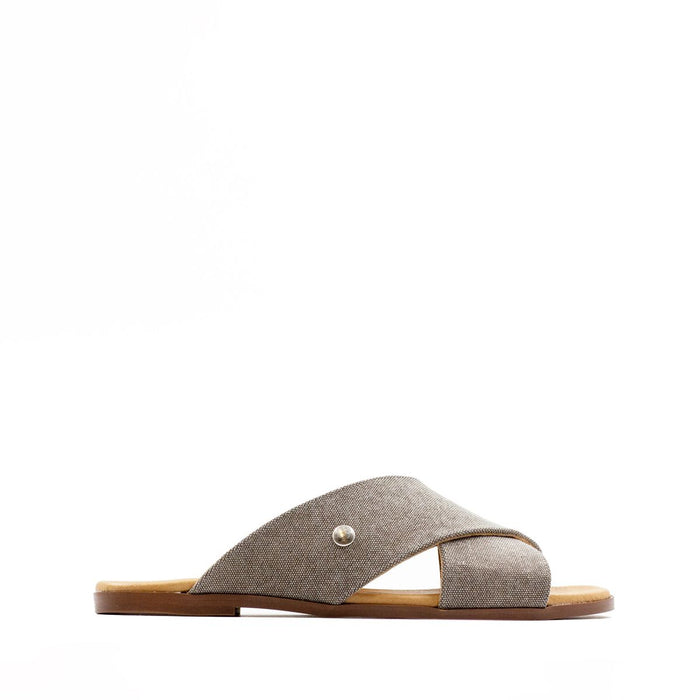 Flat Sandal Cross Gray