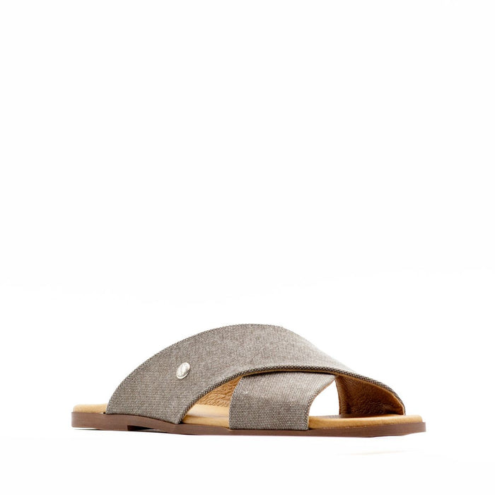 Flat Sandal Cross Gray