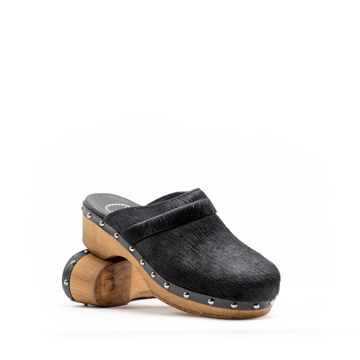 Zuecos Bolonia Pelo Negro Tuilus