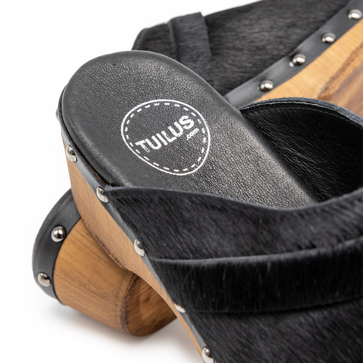 Zuecos Bolonia Pelo Negro Tuilus