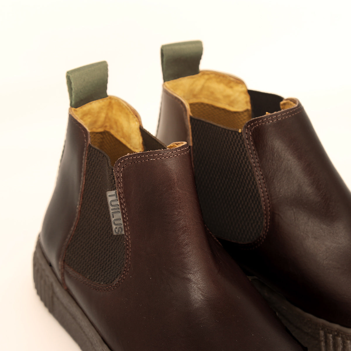 Mundaka Stripe Chocolate Leather Ankle Boot