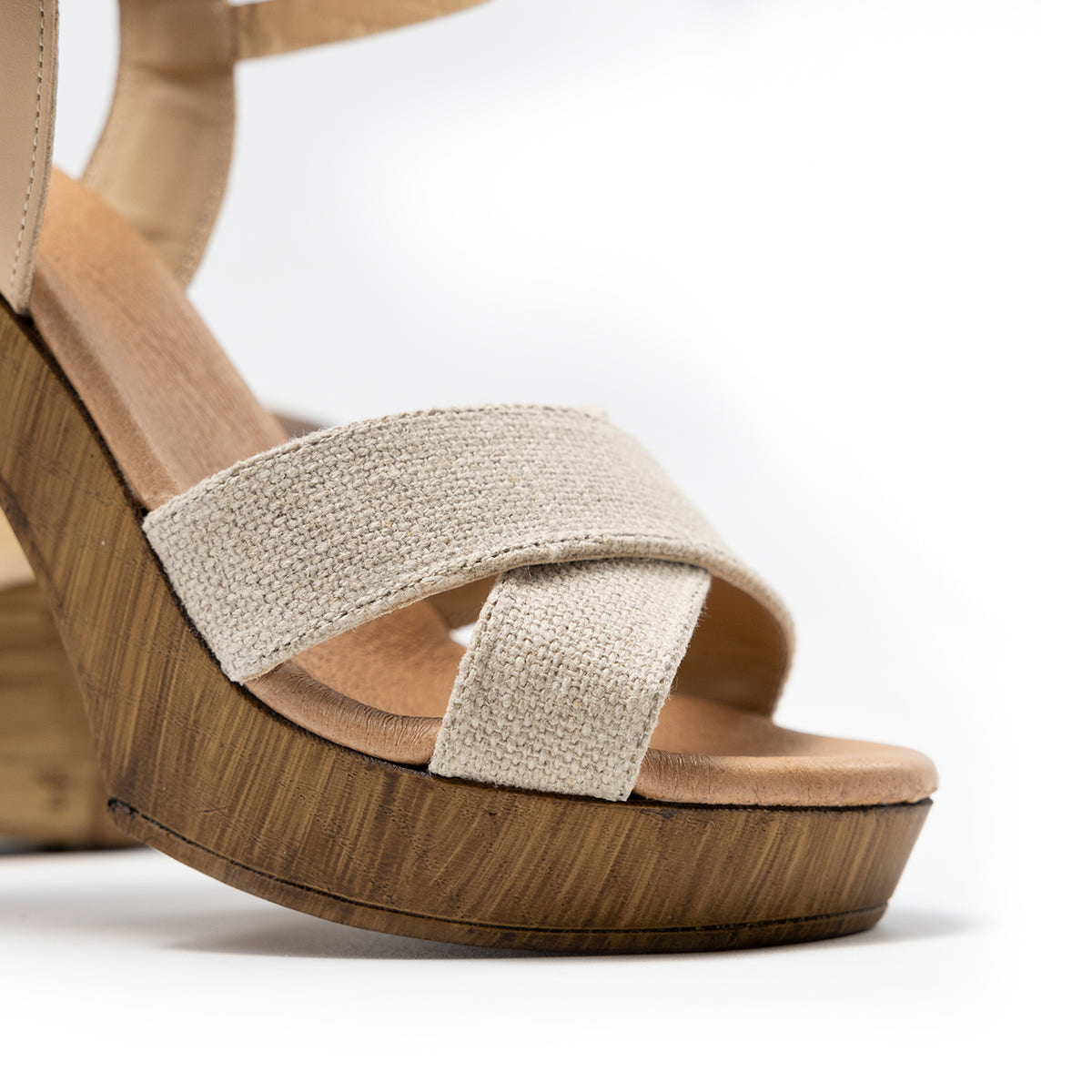Sandalia Comillas Cross LIno Natural Tuilus