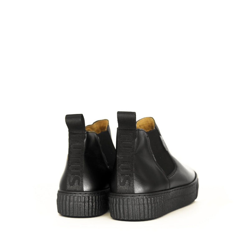 Mundaka Stripe Black Leather Ankle Boot
