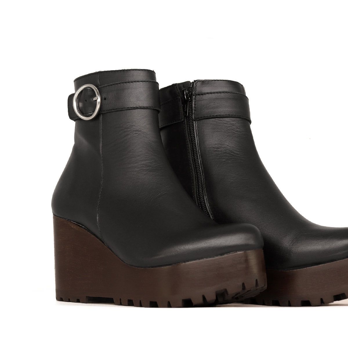 Picasso Strap Bravo Black Leather Ankle Boot